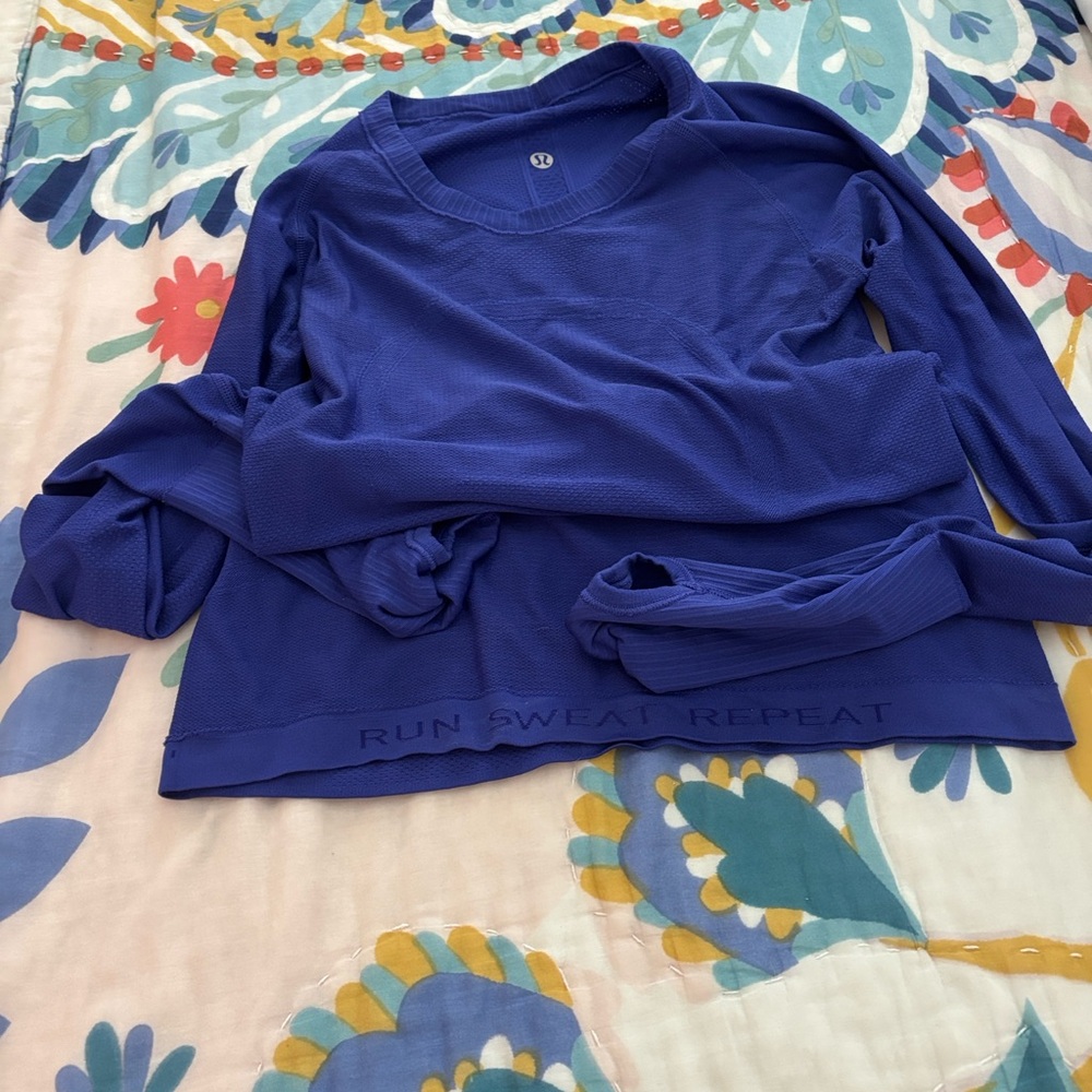 lululemon athletica Long Sleeve Crew Sweatshirt in Royal Blue